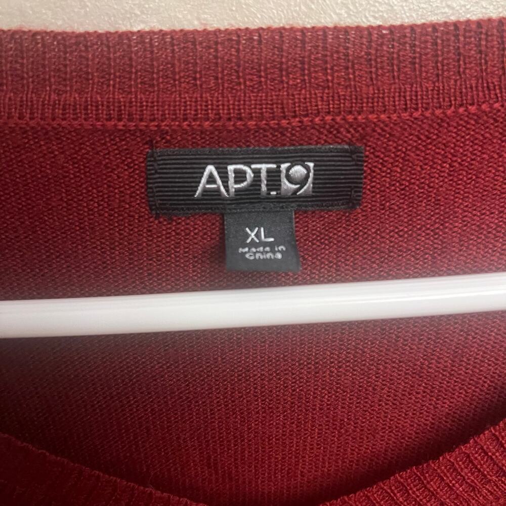 Apt. 9 XL Vintage Argyle Diamond V-Neck Sweater Red Gray XL - Picture 4 of 8